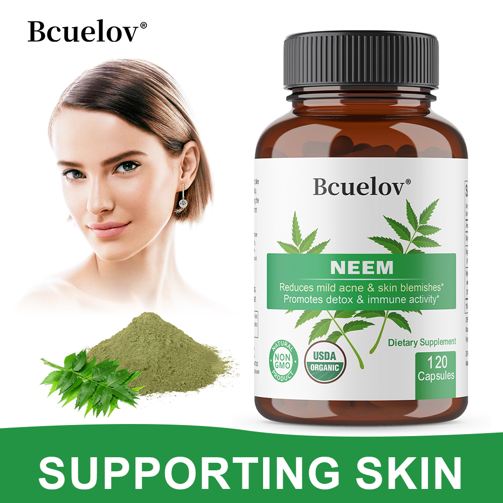 Herbal Wellness For You - Capsules de feuilles de Neem biologiques,